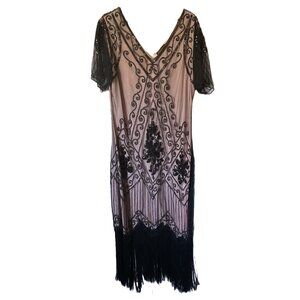 BABEYOND 1920s Gatsby - Roaring 20s short sleeve Sequin Beaded Flapper dress